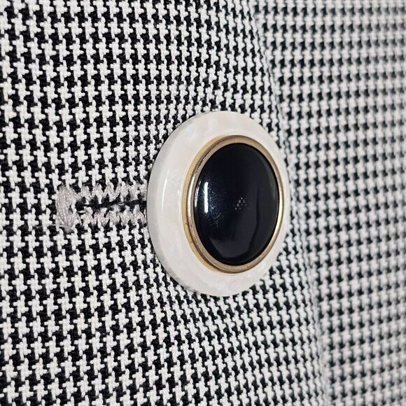 Vintage 90s Dress Danny & Nicole NY Women's Houndstooth Button-Front Blazer 16 - Picture 8 of 16